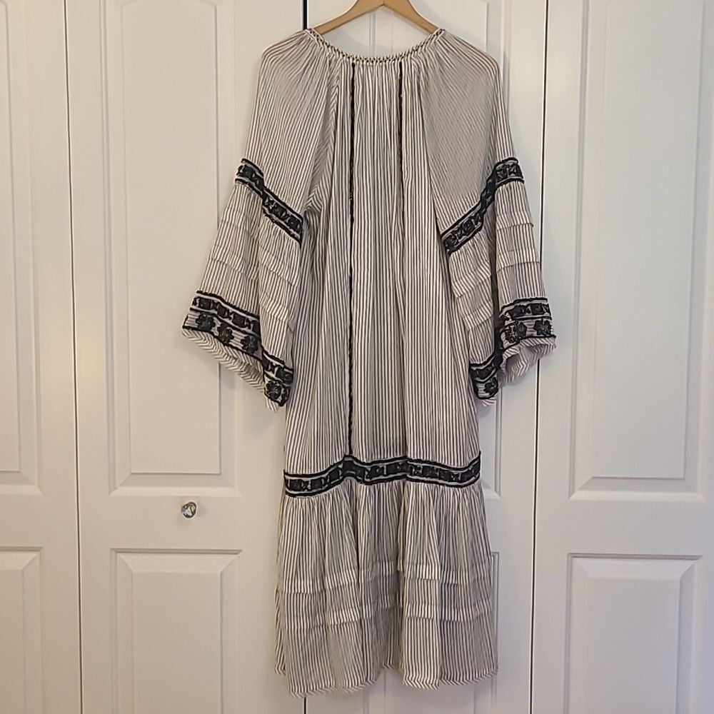 FREE PEOPLEFree People Vagabond Maxi Top Dress 100% Cotton Black & White Size L - Picture 9 of 15